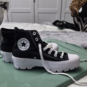 Converse Kids Black and White High Top Lugsole Sneakers